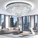 Modern Chandeliers for Living Room Crystal Ceiling Light Fixture LED Dimmable Lamp with Remote Pendant Lighting Flush Mount Ceiling Lighting for Dining Room Bedrooms by CozyNest Decor