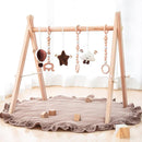 Razee Wooden Baby Play Gym Play Mat, Foldable Baby Gym with 6 Hanging Sensory Toys for Newborn Shower Gift by TinyTreasures Baby Boutique