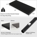 Floating Shelves - 2 Large Wall Mounted Shelves with Invisible Brackets, Long Wood Floating Wall Shelf for Living Room, Bedroom, Kitchen (Black, 24" W x 9" D x 1.5" H) by TinyTreasures Baby Boutique