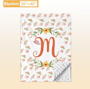 Custom Baby Bedding Set - 5 Pcs Customized Nursery Bedding Set with Name - Comfortable Double Layer Crib Sets for Girls Boys - Personalized Gifts for Toddler Infant New Parents - Orange Flowers by TinyTreasures Baby Boutique