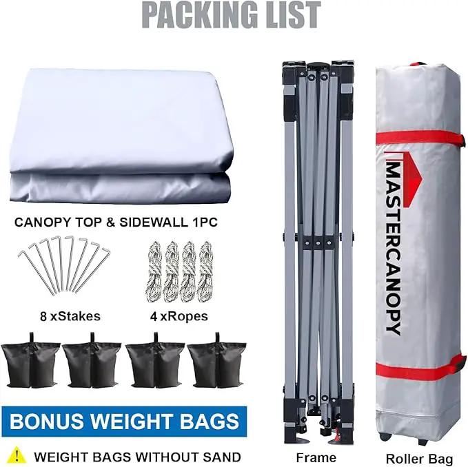 MASTERCANOPY Durable Pop-up Canopy Tent with 1 Sidewall (10'x10',White), photo 6 of 9