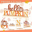 COCHIE Metal Hello Pumpkin Sign, Orange Fall Decorations for Home, Office, Shelf, Mantel, Indoor, Autumn Pumpkin Decoration, Hello Fall Decor (Autumn A) by CozyNest Decor