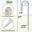 12 Inch Ground Stakes Heavy Duty J Hook 60-Pack Metal Spikes Galvanized Ground Hooks Anchors Rebar Ground Stakes for Fence Tent Gazbo Bounce House and Outdoor Decorations Inflatables by CozyNest Decor