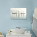 Nautical Sailing Picture Wall Art - Coastal Sailboat Canvas Ocean Ship Prints Sea Level Boat Painting Artwork for Bathroom by CozyNest Decor