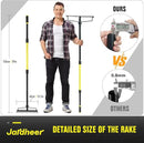 Jardineer Bow Rake Heavy Duty, Long Handle Metal Rakes for Gravel, Rocks, Lawns Leaves, Soil Leveling, Landscaping, Garden Rake with 18 Steel Tines (59 Inches) by GreenHaven Gardens