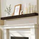 60x8x3 Fireplace Mantel - Solid Rustic Wood - Wall Mounted Floating Shelf with Invisible Heavy Duty Steel Bracket (Weathered Black) by CozyNest Decor