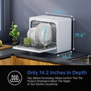AIRMSEN Countertop Dishwasher Complete 2-Level Rack, Portable Dishwashers with 5L Built-in Water Tank, 3-Spray Arms & 12H Delay Start, No Hookup Needed, A01, White by TinyTreasures Baby Boutique