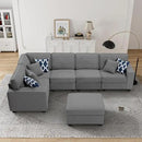 L Lengend Vansen Modular Sectional Sofa U Shaped Couch with Ottoman Modern Reversible Corner Sectional Couch for Living Room (Dark Grey, U Shaped Sofa-1) by CozyNest Decor