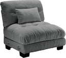 Armless Sofa W/1 Pillow - Gray by CozyNest Decor