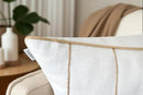 VAGMINE Hand Embroidered Daisy Accent Throw Pillow Cover - 20x20 Inches Square - 100% Cotton Ivory Decorative Cushion Cover for Couch, Sofa, Living Room - Textured Embroidery - Cozy Floral Home Décor by CozyNest Decor