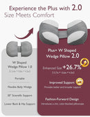 Momcozy Plus W Shaped Pregnancy Pillow for Sleeping, Adjustable Maternity Pillow for Side Sleepers, Portable Wedge Belly Support, Compact Design for Back Belly and HIPS, Grey and White by TinyTreasures Baby Boutique