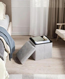 15 Inches Small Folding Storage Ottoman Cube, Storage Footrest, Foot Rest Stool, for Living Room, Bedroom, Dorm, Hallway, Entryway, Light Gray by CozyNest Decor
