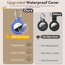 Upgrade Waterproof 2 Pack Airtags Holder with Apple Airtags Keychain, Hard PC Air Tag Case, Anti-Scratch & Shock Air tag Holder, Men's Women's Keyrings & Keychains -Black+Blue by TinyTreasures Baby Boutique