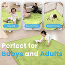 1.3" Thick Baby Play Mat for Floor Playpen, 50x50 Foam Tummy Time Mat, Padded Support Soft Plush Nursery Rug for Infant Kids Toddler Crawling Kick Activity (Light Green) by TinyTreasures Baby Boutique