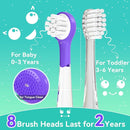 SEAGO Kids Electric Toothbrushes Rechargeable, Toddler Electric Toothbrush with Magnetic Charging, LED Observing Light, 8 Toothbrush Heads for Ages 2-4-6 Boys Girls (Purple) by TinyTreasures Baby Boutique