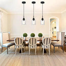 Modern Farmhouse Mini Chandeliers 3 Pack Black Pendant Lights Kitchen Island with Seeded Glass, Dining Room Lighting Fixtures Hanging Ceiling for Sink Bar Hallway Porch Corridor Bedroom by CozyNest Decor