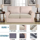 H.VERSAILTEX Super Stretch Individual Seat Cushion Covers Sofa Covers Couch Cushion Covers Slipcover Sets Thick Jacquard Textured Twill Fabric (2 Piece Medium Sofa Cushion Covers, Island Fossi) by CozyNest Decor