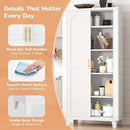 70.87" H Metal Kitchen Pantry Cabinet, Freestanding Cupboard with 2 Doors and 4 Adjustable Shelves, Tall Metal Storage Cabinet for Kitchen, Bathroom, Dinning Room or Laundry Room （White） by CozyNest Decor