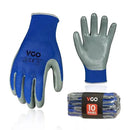 Vgo... 10-Pairs Safety Work Gloves, Gardening Gloves, Non-slip Nitrile coating, Dipping Gloves (Size L, Blue, NT2110) by GreenHaven Gardens