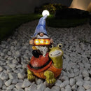 Welcome Solar Gnome Clearance Riding Turtle Statue for Garden Decor - Solar Outdoor Christmas Statue Sculpture Home and Garden Decor for Patio,Yard,Balcony Ornament,Turtle Figurine Light Gifts by GreenHaven Gardens