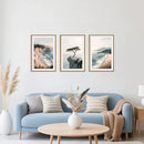 Celestdeco Amalfi Coastal Seascape Framed Canvas Wall Art Set, Summer Ocean Wall Decor, Southwestern Beach Wall Painting, Ocean Seascape Art Prints for Living Room, Bedroom, Dining Room - 24"x36"x3 by CozyNest Decor