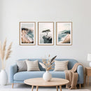 Amalfi Coastal Beach Framed Canvas Wall Art Set, Summer Ocean Wall Decor, Southwestern Beach Wall Painting, Ocean Seascape Art Prints for Living Room, Bedroom, Dining Room - 16"x24"x3 by CozyNest Decor
