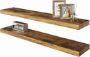 BAMEOS Floating Shelves, 31W x 7D Rustic Brown Wall Mounted Wooden Shelves with Invisible Brackets Set of 2, Hanging Wall Shelves Decoration for Bedroom, Bathroom, Living Room and Kitchen by CozyNest Decor