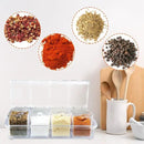 XIUDI Clear Seasoning Rack Spice Pots-4 Pieces Clear Seasoning Storage Container for Spice Salt Sugar Cruet.Acrylic Seasoning Box, Cruet with Cover and Spoon by CozyNest Decor