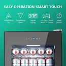 101 Cans Compressor Beverage Refrigerator, 17 Inch Drink Fridge with Glass Door, Adjustable Removable Shelves, Quiet Operation, Temp Memory, Beer Cooler for Soda, Beer, Water, Home Bar, Office by CozyNest Decor