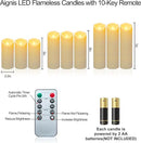 Aignis 2pcs Flameless LED Candles Battery Operated with 10-Key Remote Timer, Indoor Heat Resistant, 3D Wick with Warm Flickering Glow for Cozy Home/Wedding/Holiday Décor (D 2.2" x H 6") by CozyNest Decor