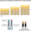 Aignis 9pcs Flameless LED Candles Battery Operated with 10-Key Remote & Timer, Indoor Heat Resistant, 3D Wick with Warm Flickering Glow for Cozy Home/Wedding/Holiday Décor (D 2.2" x H 5"/6"/7") by CozyNest Decor