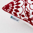 HWY 50 Red Decorative Throw Pillow Covers 18x18 Inch, Pack of 2 Embroidered Cotton Farmhouse Cushion Cover Pillow Case for Sofa Couch Living Room Bed Bedroon, Little Sunflower Design by CozyNest Decor