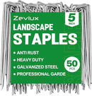 5 Inch 50pack Landscape Staples Galvanized Garden Stakes,12 Gauge Heavy Duty Garden Pins for Fences, Lawns, Weed Barriers and Landscape Fabrics, Irrigation Hose,Yard Lawn, Landscape Fabric. by GreenHaven Gardens