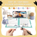 Eelexa Crochet Kit for Beginners, Crochet Animal Kits for Adults and Kids, Step-by-Step Video Tutorials and Easy Peasy Yarn, 3 Cats by TinyTreasures Baby Boutique