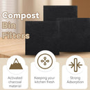 Biaungdo 6 Pack 5 Inch Sqaure Charcoal Filter Replacements, Black Kitchen Compost Bin Filters for Countertop Square Carbon Filter Bin Pail Replacement by GreenHaven Gardens