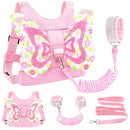 Accmor Toddler Harness Leash, 3 in 1 Cute Butterfly Kids Leash + Anti Lost Wrist Link, Adorable Child Walking Harness Wristband Assistant Soft Strap Belt Protector for Baby Girls to Outdoor Travel by TinyTreasures Baby Boutique