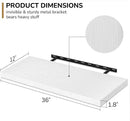 Fun Memories Floating Shelves - 2 Pack 12 Inch Rustic Wooden Wall Shelves - Extra Deeper & Thicker Wall Mounted Storage Shelf for Living Room, Kitchen, Farmhouse - 36" W x 12" D x 1.8" H - White by CozyNest Decor