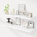 48" Floating Shelves for Wall, 12" Deep Slim White Floating Shelves, Wall-Mounted Shelves for Bedroom, Living Room, Kitchen, Bathroom - Set of 2 by CozyNest Decor
