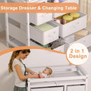 YUFU Baby Changing Table, Diaper Changing Station with 6 Storage Drawers and Changing Pad, Changing Table Dresser, White by TinyTreasures Baby Boutique