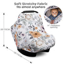 Rquite All-in-1 Car Seat Cover Baby, Carseat Covers for Girl Boy, Stretchy Soft Infant Car Seat Cover, Multi-use Baby Carrier Cover, Car Seat Canopy, Stroller Sun Shade, Nursing Breastfeeding Cover by TinyTreasures Baby Boutique