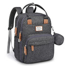 RUVALINO Diaper Bag Backpack, Multifunction Travel Pack Maternity Baby Changing Bags, Large Capacity, Waterproof, Dark Gray by TinyTreasures Baby Boutique