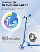 Scooter for Kids Ages 3+, 2 Wheels Kids Kick Scooter with Led Light Up & 3 Levels Adjustable, Lightweight Foldable for Boys&Girls by TinyTreasures Baby Boutique