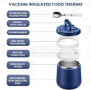 Soup Thermo for Hot Food 20oz Lunch Containers with Buckle Lid Wide Mouth Hot Food Jar Vacuum Insulated Stainless Steel Bento Box Leakproof with Spoon(Blue) by TinyTreasures Baby Boutique