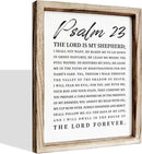 Christian Wooden Sign, Bible Verse Wall Art, Rustic Wooden Plaque, Home Church Decor, Christian Framed Wall Plaque Sign 15 * 11.5 inches, The Lord is My Shepherd by CozyNest Decor
