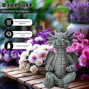 Garden Dragon Statue Decor - Meditation Dragon Sculpture Figurine Outdoor Decoration, Zen Yoga Garden Art Sculpture for Patio Lawn Yard Balcony Indoor Decor(Hands Flat) by CozyNest Decor