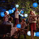 Paper Lanterns Decorative, Blue Hanging Paper Round Chinese Lanterns with Lights for Wedding Graduation Birthday Party 12 LED Light Pack of 12 by CozyNest Decor
