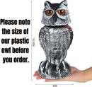 Hausse 3 Pack Bird Scarecrow Fake Horned Owl Decoy, Rotating Head Plastic Owl Bird Deterrents, Nature Enemy Horned Pest Repellent for Outdoor Garden