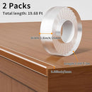 2Pack Baby Proofing Edge Protector for Baby,0.8in x 9.84ft,Clear Edge Protector Strip Sharp Edge Wrap Cover Tape,Corner Bumpers for Furniture,Crib Rail Covers for Teething by TinyTreasures Baby Boutique