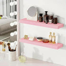 BAMEOS Pink Floating Shelves for Wall, 24" x 6" Wall Shelves for Room, Floating Book Shelves, Hanging Shelves for Bedroom, Bedroom, Living Room, Kitchen (Set of 2) by CozyNest Decor