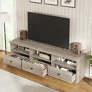 IDEALHOUSE 70in TV Stand for TVs up to 80", Mid Century Modern Entertainment Center with Storage Drawer and Open Shelves, TV Console Media Cabinet for Living Room, Bedroom, Rustic Gray by CozyNest Decor